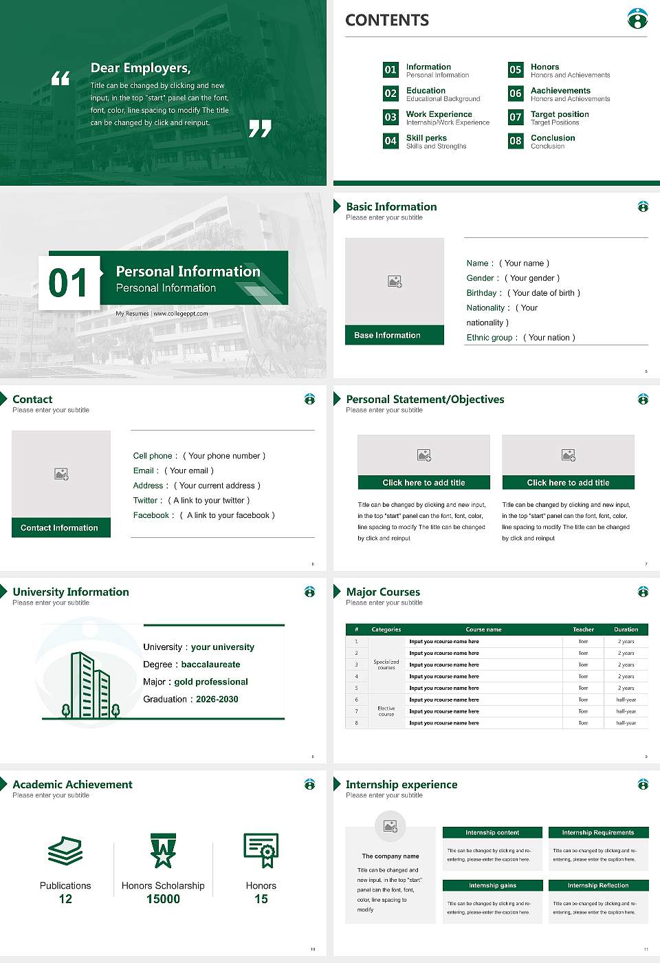University of Miyazaki Resume PPT Template16:9 ratio PPT effect preview image2