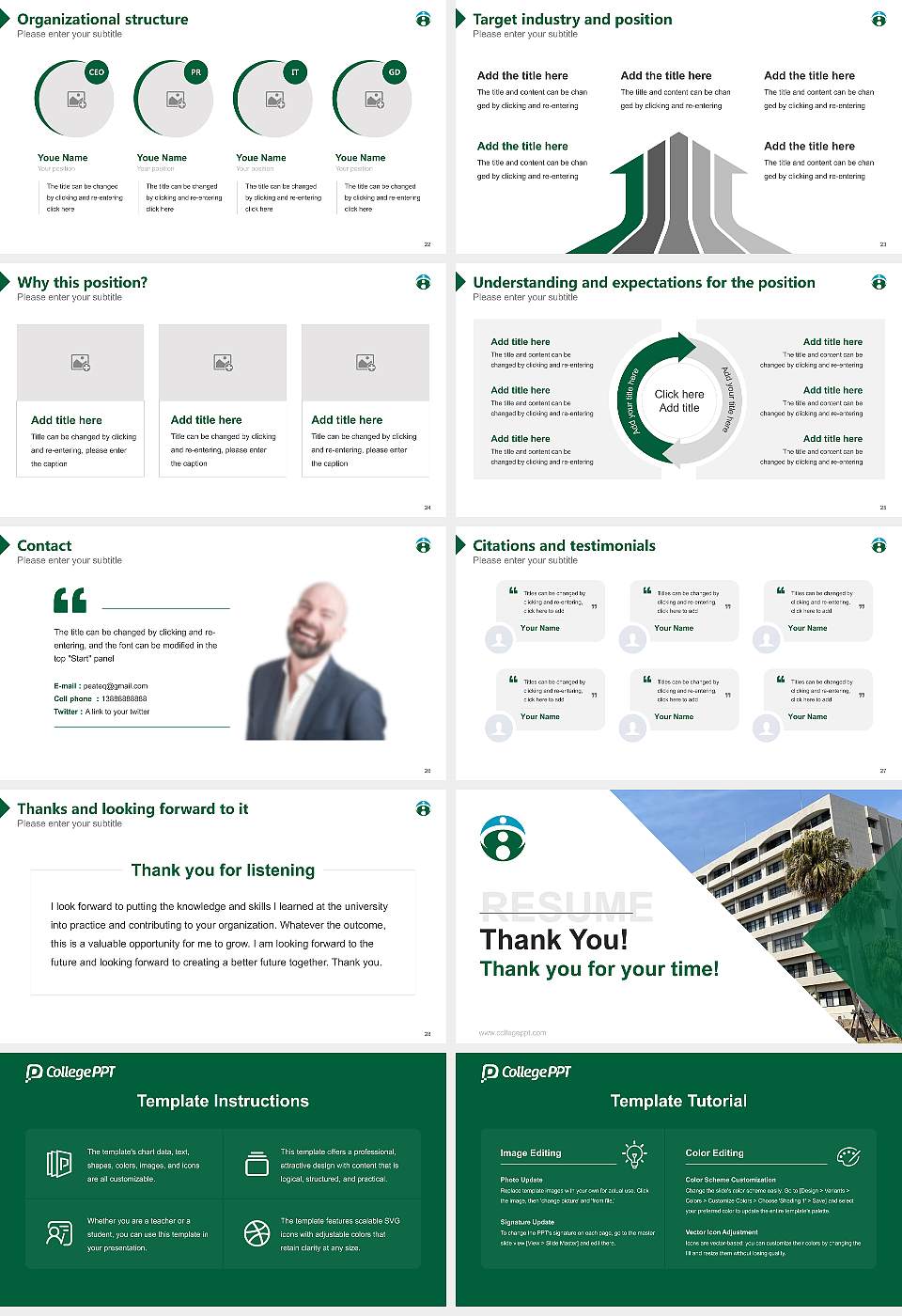 University of Miyazaki Resume PPT Template16:9 ratio PPT effect preview image4