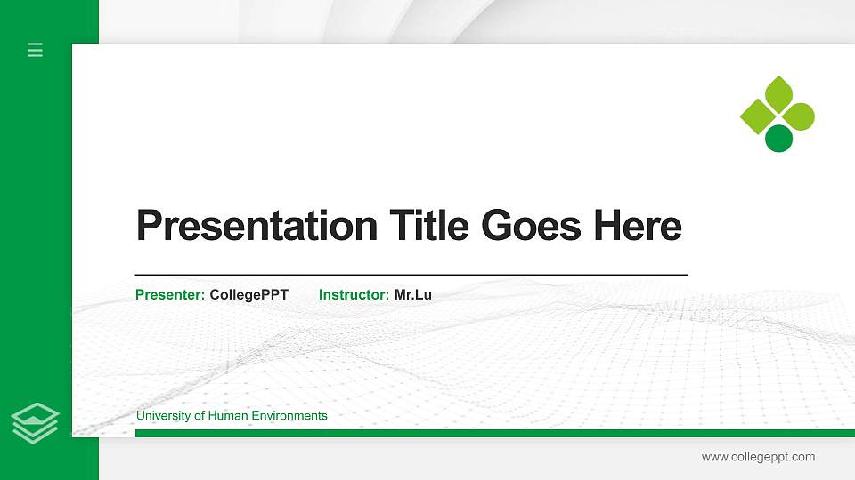 University of Human Environments Thesis Proposal/Graduation Defense PPT Template16:9 ratio PPT effect preview image