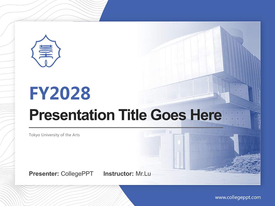 Tokyo University of the Arts Academic Presentation/Research Findings Report PPT Template4:3 ratio PPT effect preview image5