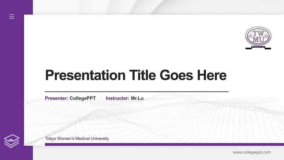 Tokyo Women’s Medical University Thesis Proposal/Graduation Defense PPT Template16:9 ratio PPT effect preview image