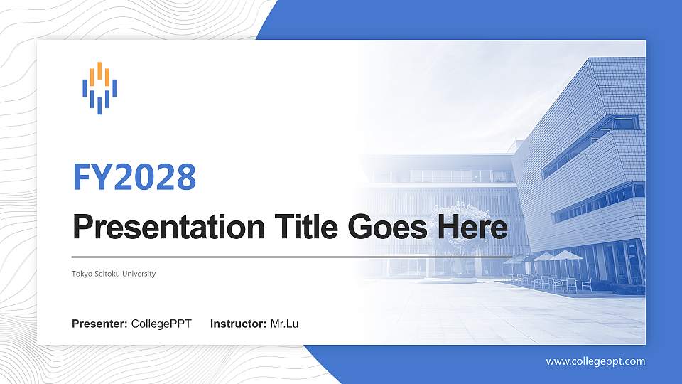 Tokyo Seitoku University Academic Presentation/Research Findings Report PPT Template16:9 ratio PPT effect preview image