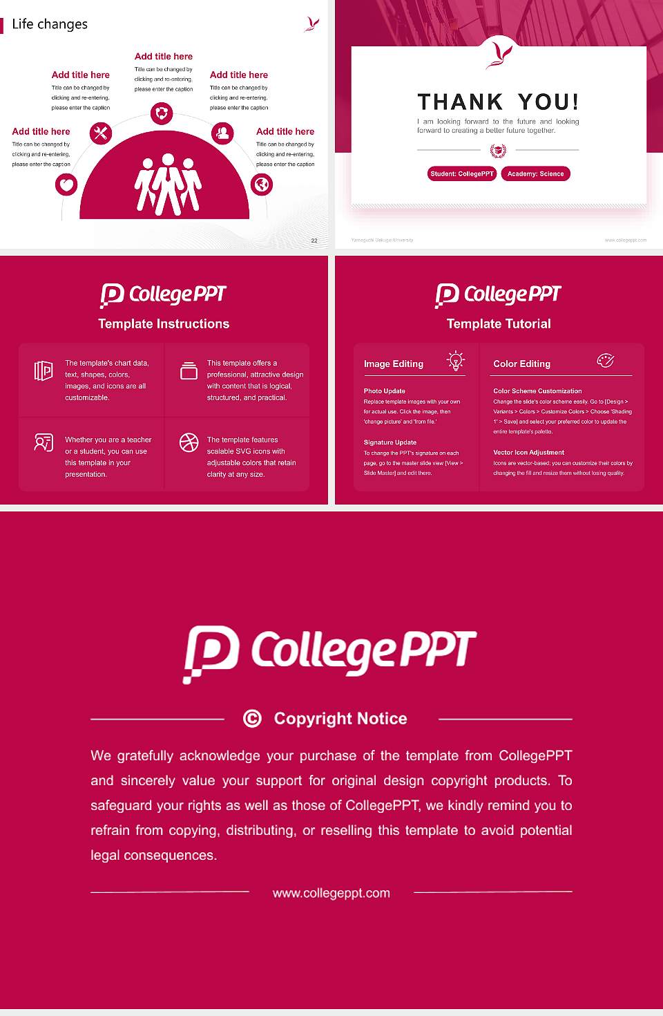 Yamaguchi Gakugei University National Scholarship Defense PPT Template4:3 ratio PPT effect preview image4