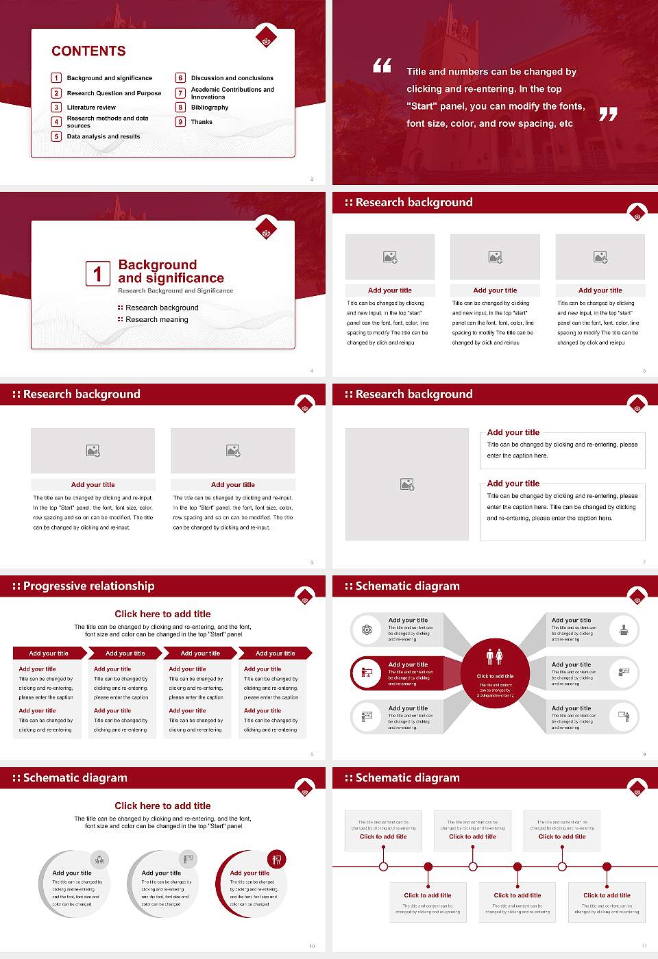 Waseda University Graduation Thesis Defense PPT Template16:9 ratio PPT effect preview image2