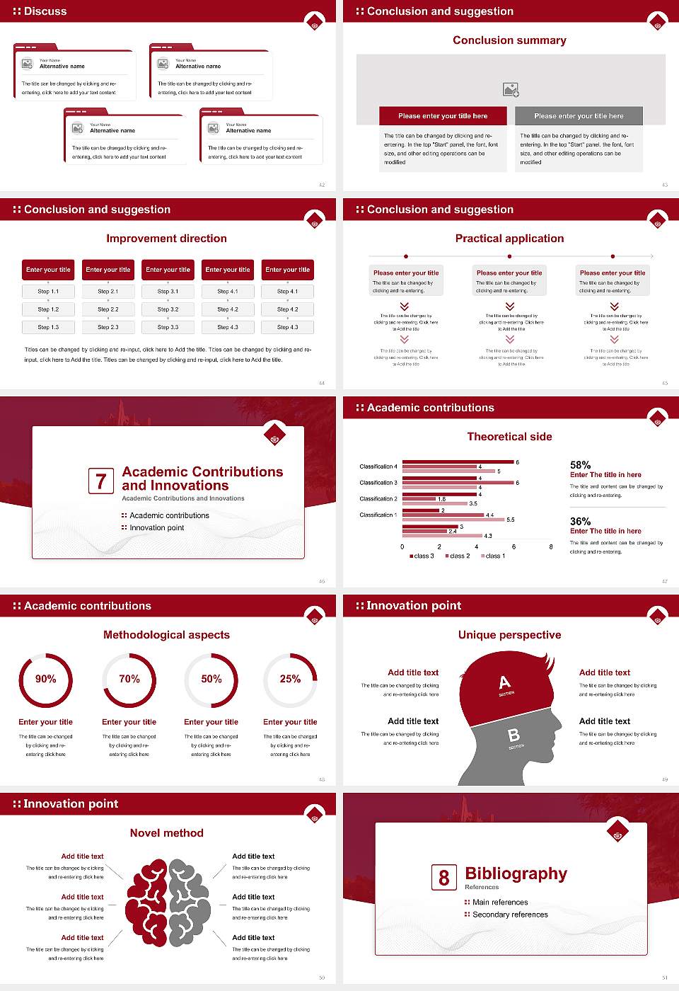 Waseda University Graduation Thesis Defense PPT Template16:9 ratio PPT effect preview image6