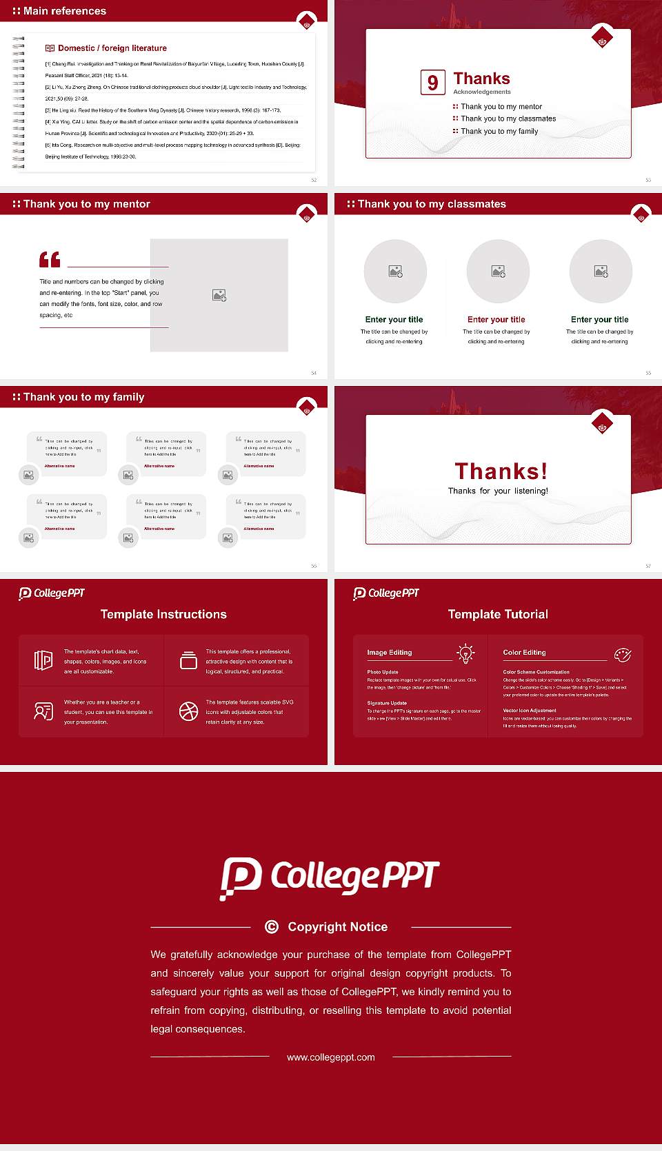 Waseda University Graduation Thesis Defense PPT Template16:9 ratio PPT effect preview image7