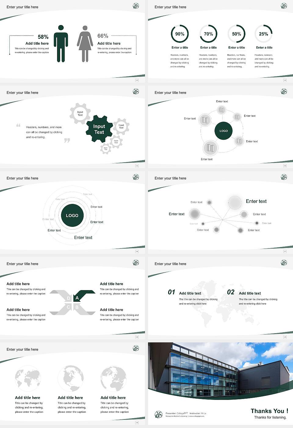 Wakayama Medical University Course/Courseware Creation PPT Template16:9 ratio PPT effect preview image4