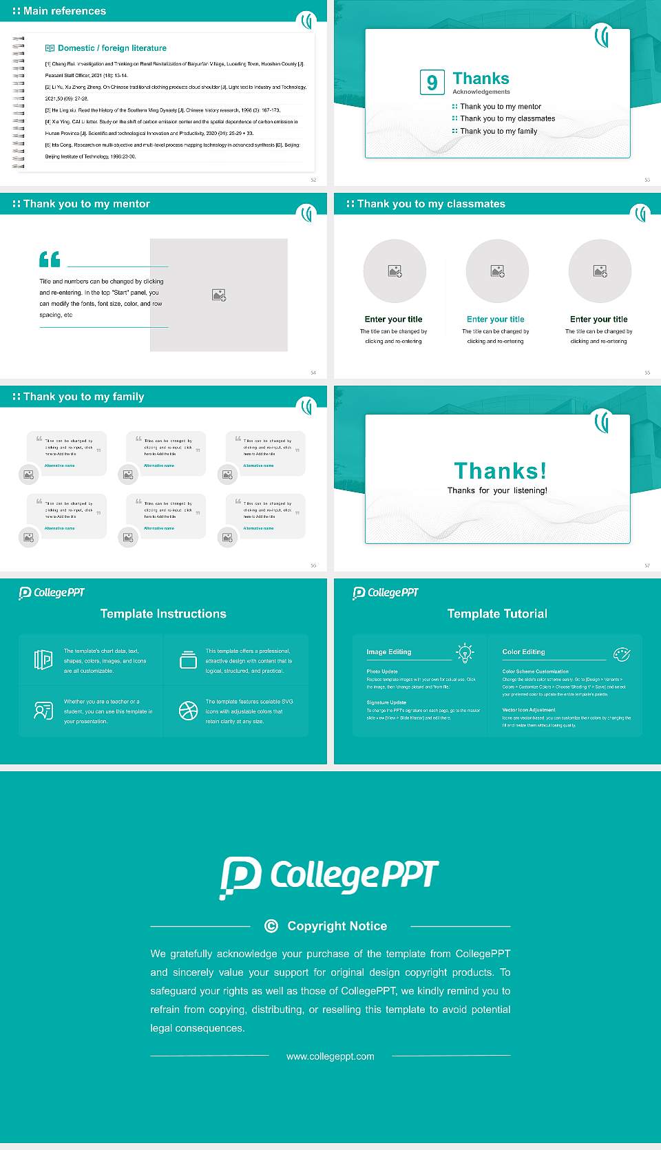Uekusa Gakuen University Graduation Thesis Defense PPT Template16:9 ratio PPT effect preview image7