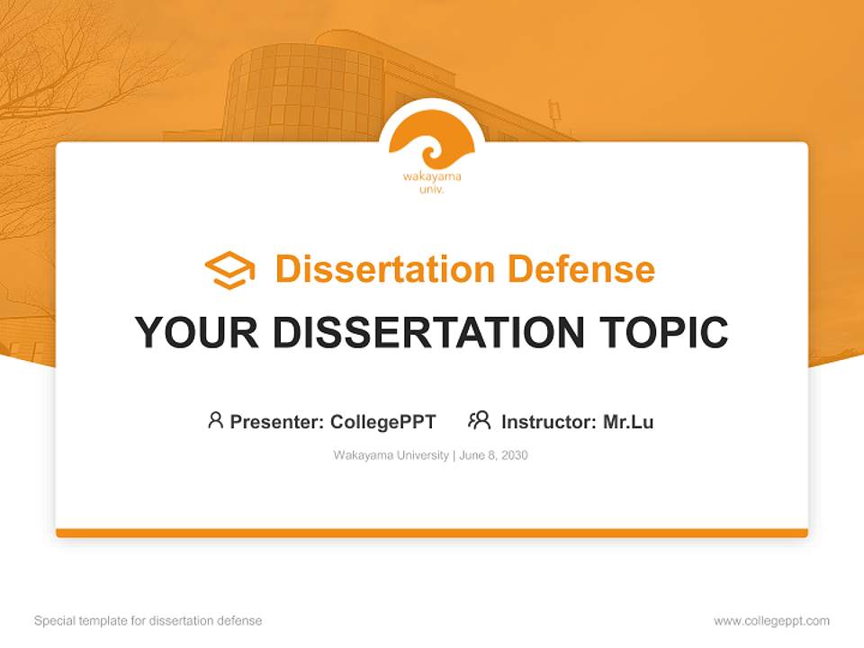 Wakayama University Graduation Thesis Defense PPT Template4:3 ratio PPT effect preview image7