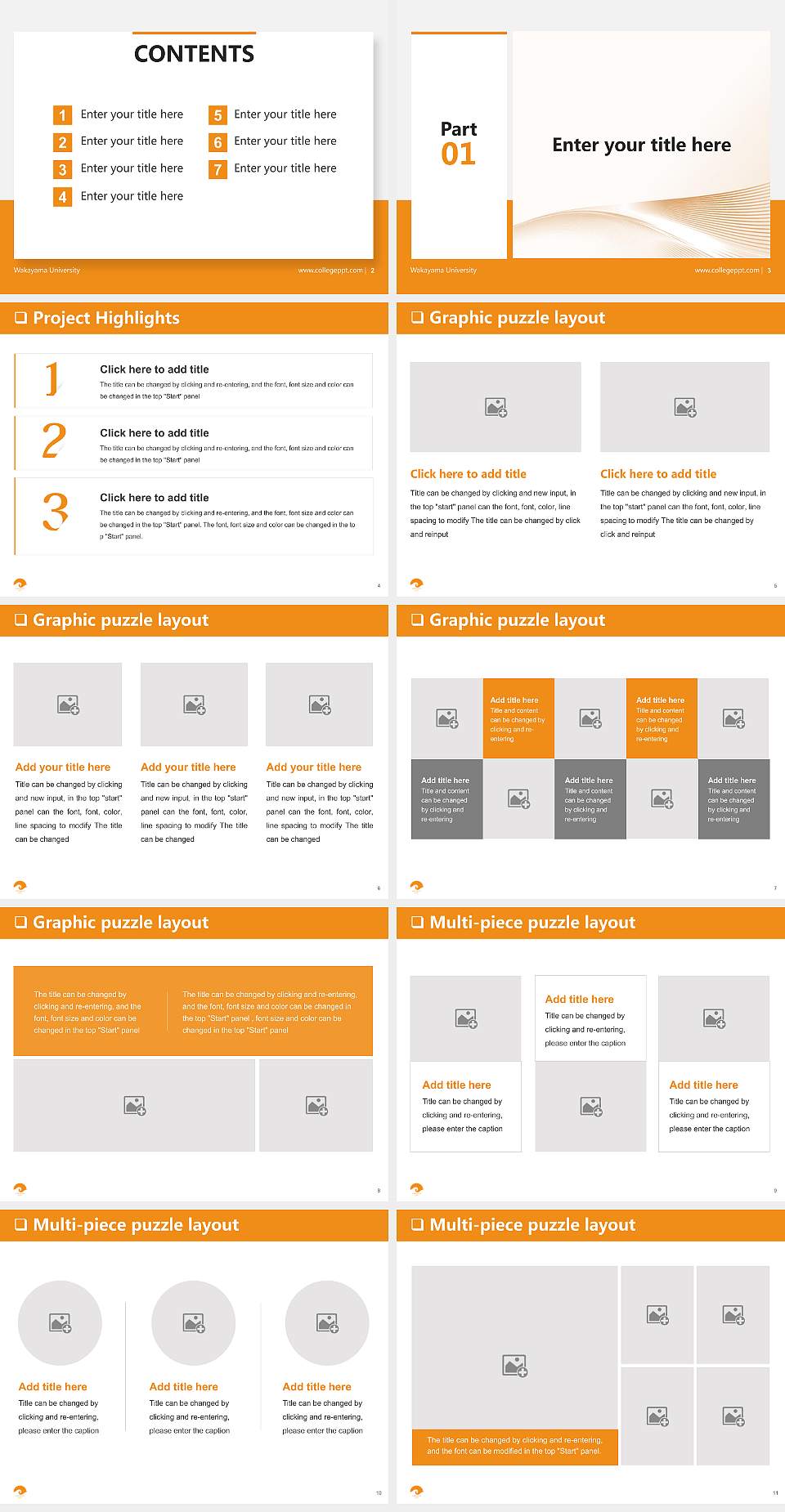 Wakayama University General PPT Template4:3 ratio PPT effect preview image2