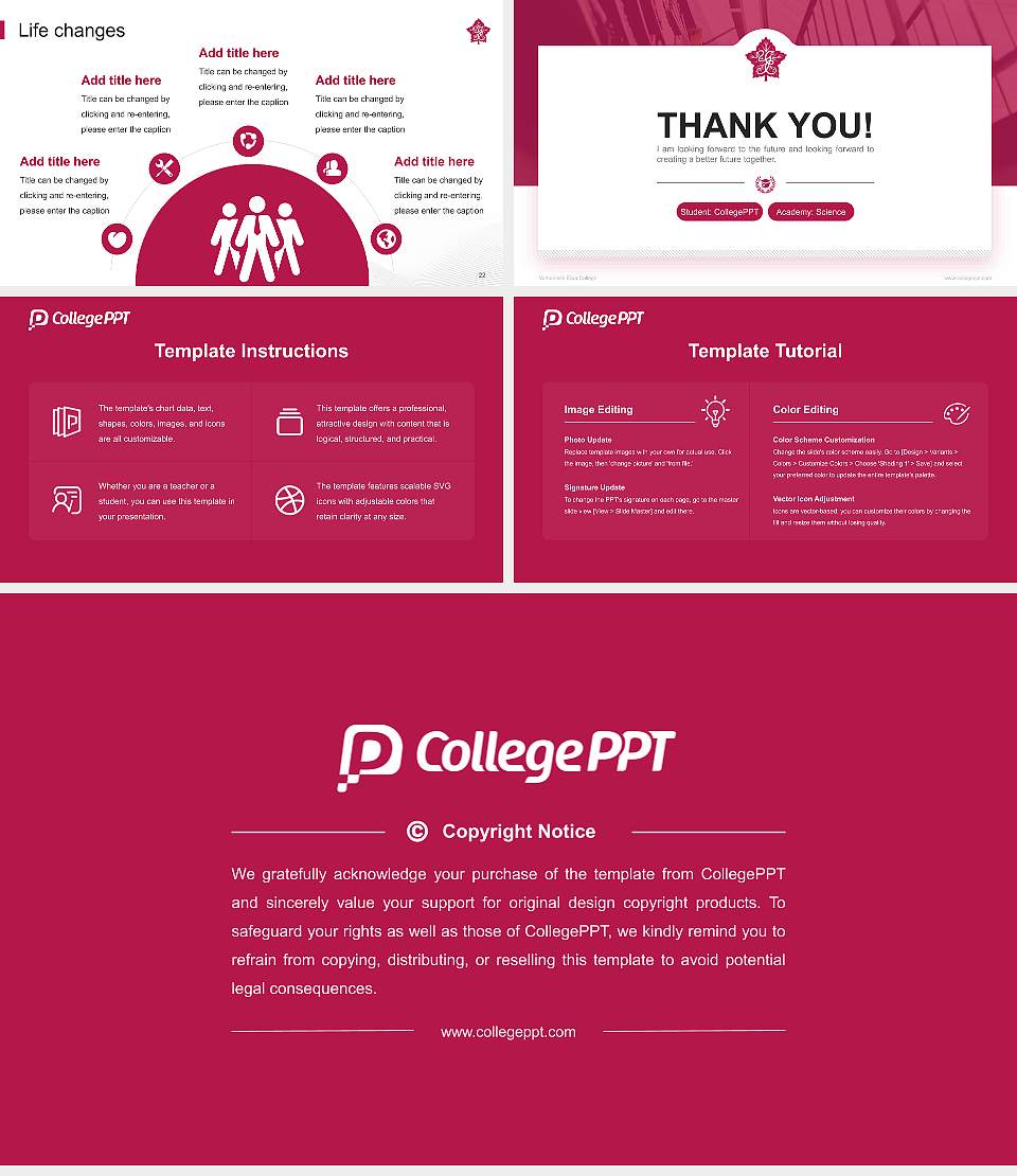 Yamanashi Eiwa College National Scholarship Defense PPT Template16:9 ratio PPT effect preview image4