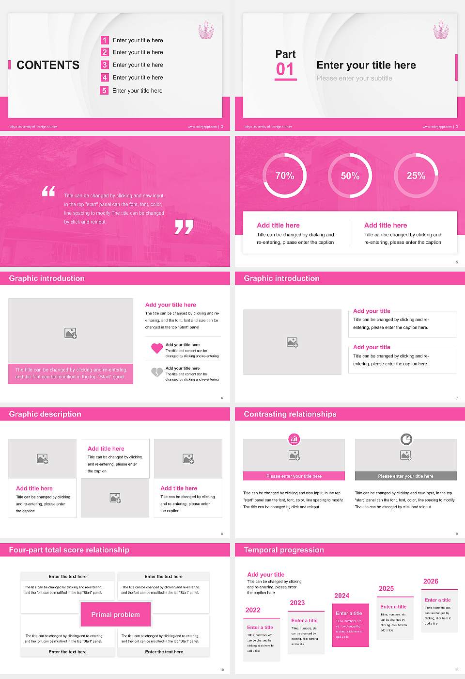 Tokyo University of Foreign Studies Thesis Proposal/Graduation Defense PPT Template16:9 ratio PPT effect preview image2