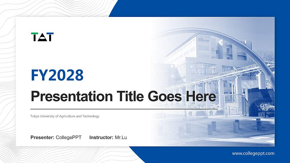 Tokyo University of Agriculture and Technology Academic Presentation/Research Findings Report PPT Template16:9 ratio PPT effect preview image