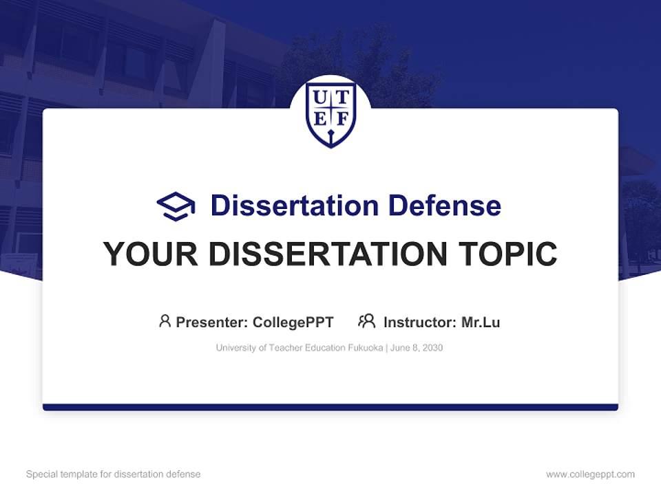 University of Teacher Education Fukuoka Graduation Thesis Defense PPT Template4:3 ratio PPT effect preview image7