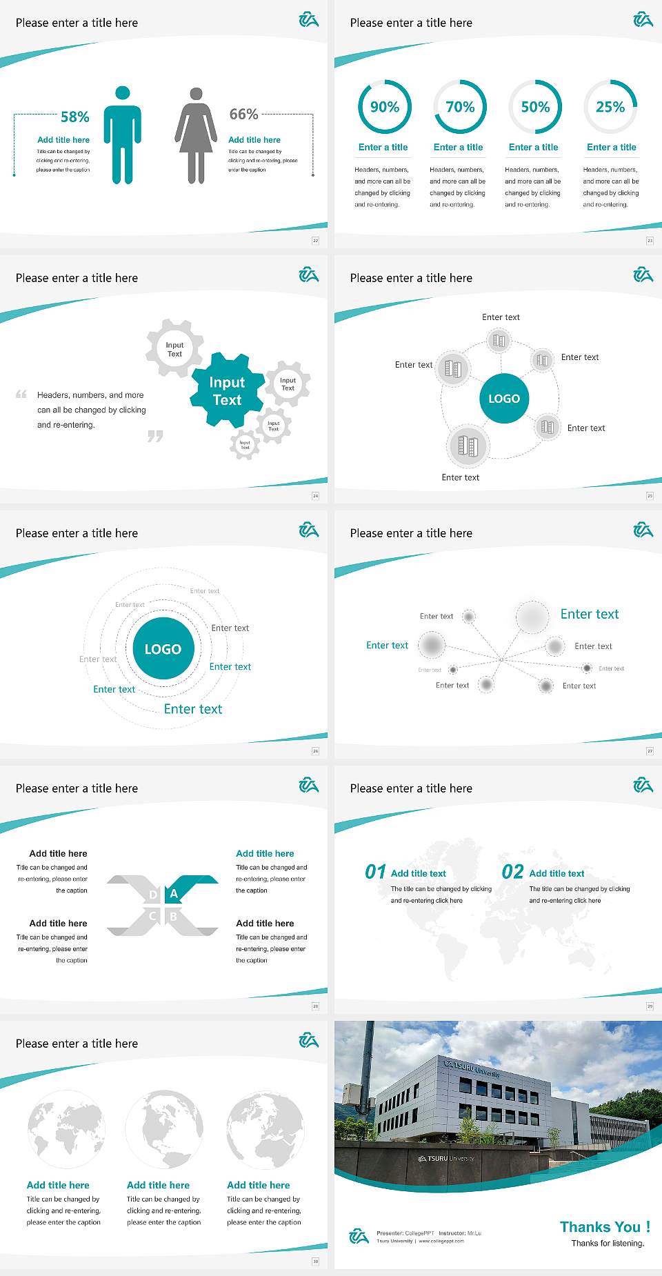 Tsuru University Course/Courseware Creation PPT Template4:3 ratio PPT effect preview image4