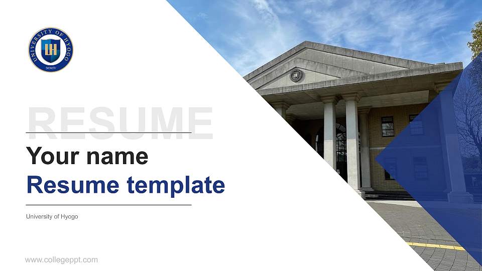 University of Hyogo Resume PPT Template16:9 ratio PPT effect preview image