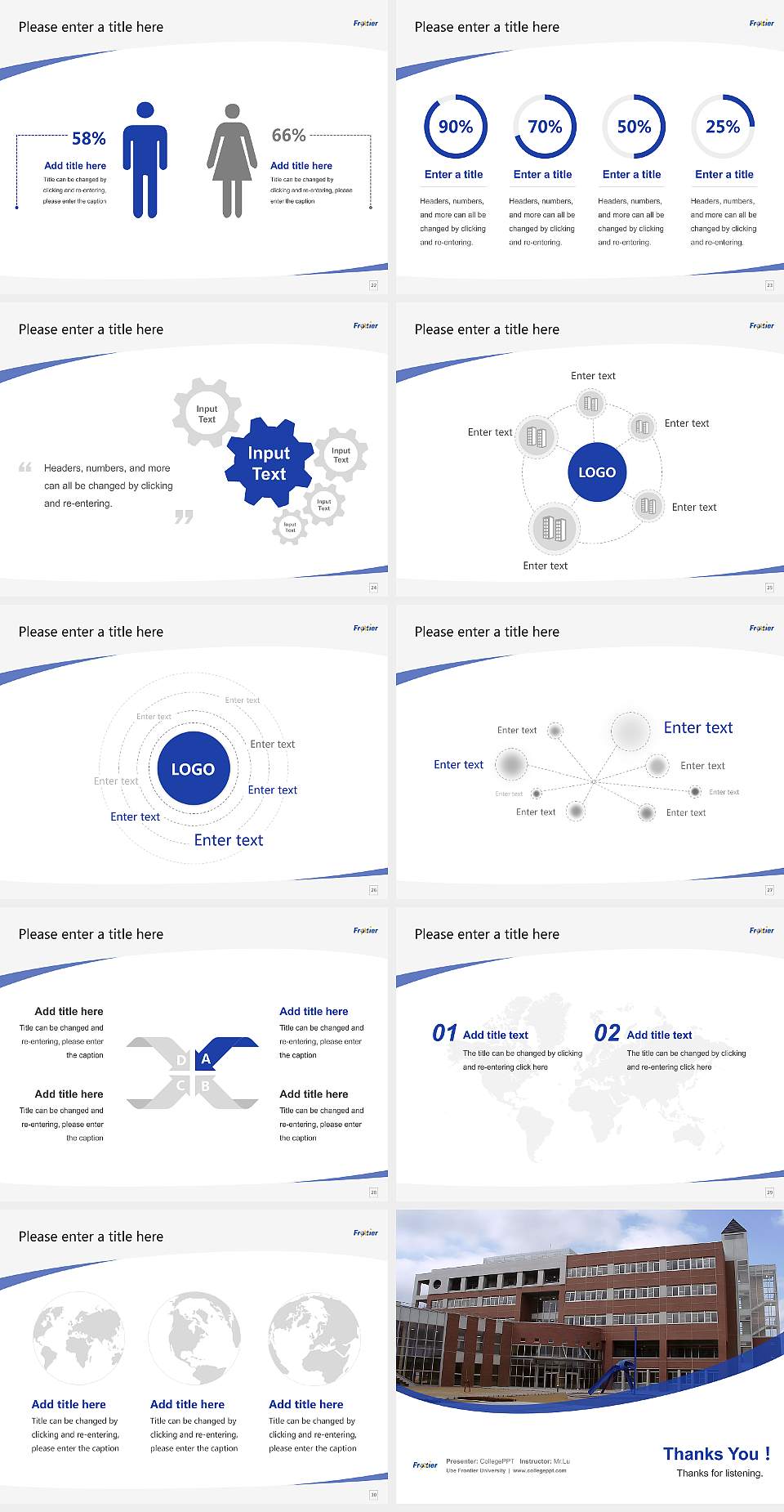 Ube Frontier University Course/Courseware Creation PPT Template4:3 ratio PPT effect preview image4