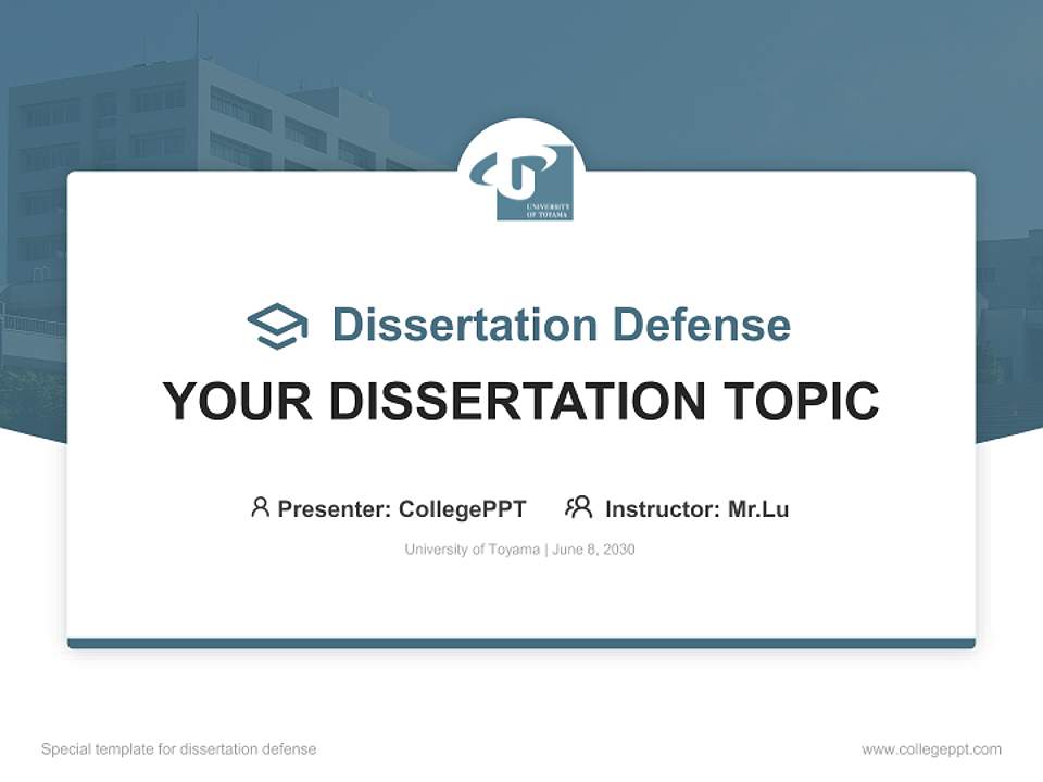 University of Toyama Graduation Thesis Defense PPT Template4:3 ratio PPT effect preview image7