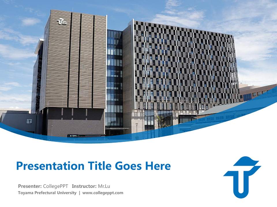 Toyama Prefectural University Course/Courseware Creation PPT Template4:3 ratio PPT effect preview image5