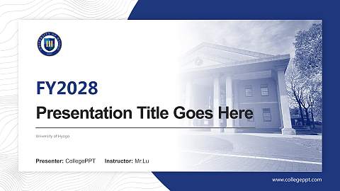 University of Hyogo Academic Presentation/Research Findings Report PPT Template