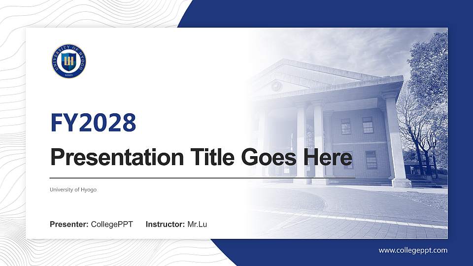 University of Hyogo Academic Presentation/Research Findings Report PPT Template16:9 ratio PPT effect preview image
