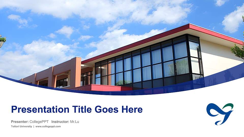 Tottori University Course/Courseware Creation PPT Template16:9 ratio PPT effect preview image