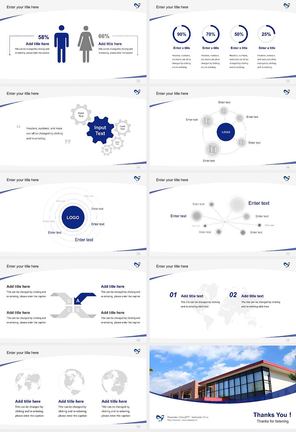 Tottori University Course/Courseware Creation PPT Template16:9 ratio PPT effect preview image4