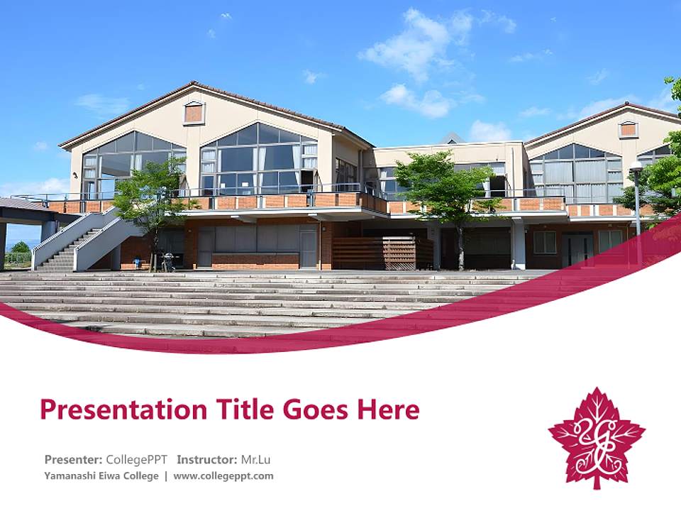 Yamanashi Eiwa College Course/Courseware Creation PPT Template4:3 ratio PPT effect preview image5