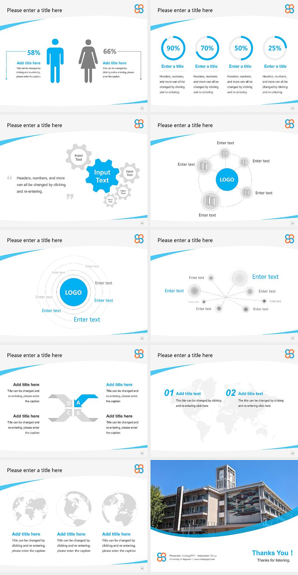 University of Nagasaki Course/Courseware Creation PPT Template4:3 ratio PPT effect preview image4