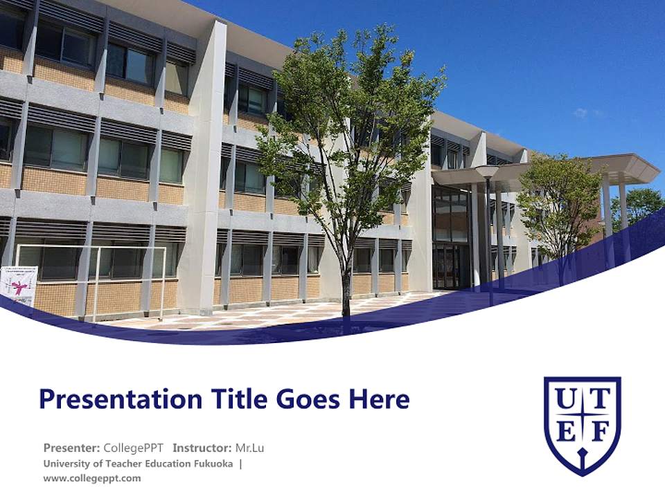 University of Teacher Education Fukuoka Course/Courseware Creation PPT Template4:3 ratio PPT effect preview image5