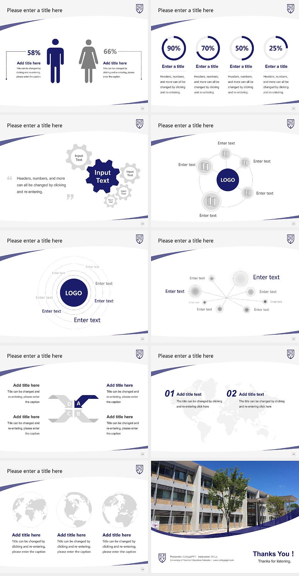 University of Teacher Education Fukuoka Course/Courseware Creation PPT Template4:3 ratio PPT effect preview image4