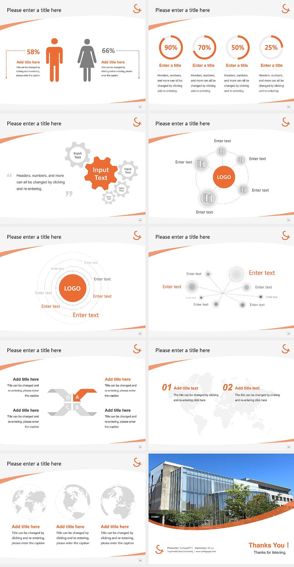 Toyohashi Sozo University Course/Courseware Creation PPT Template4:3 ratio PPT effect preview image4