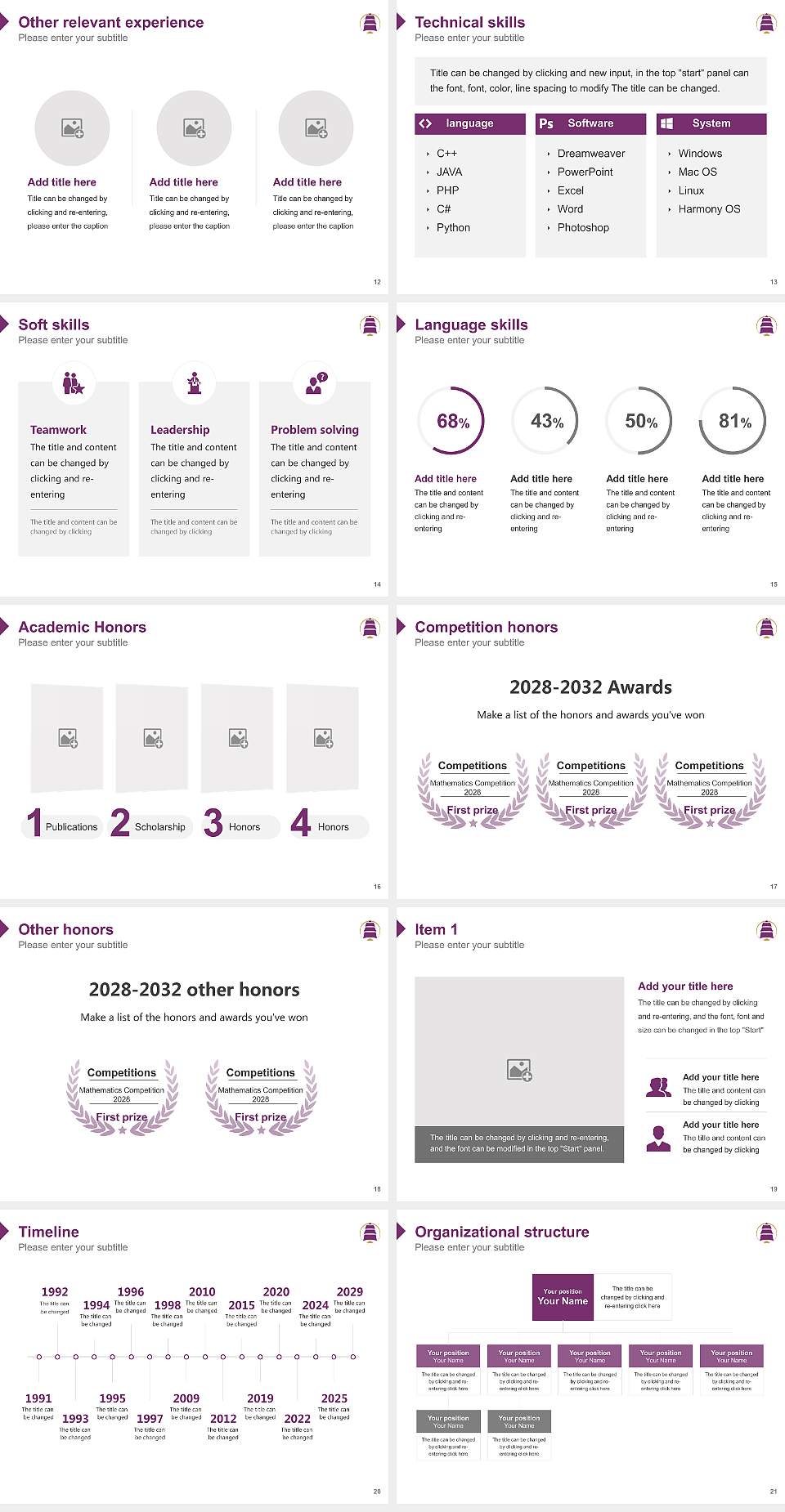 Ikueikan University Resume PPT Template4:3 ratio PPT effect preview image3