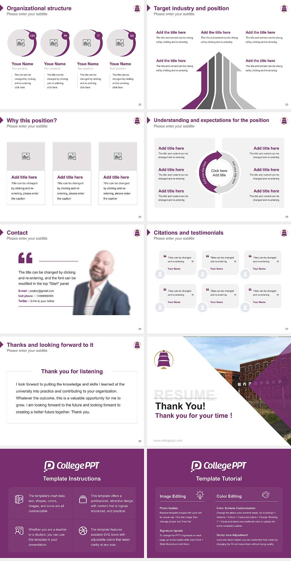 Ikueikan University Resume PPT Template4:3 ratio PPT effect preview image4