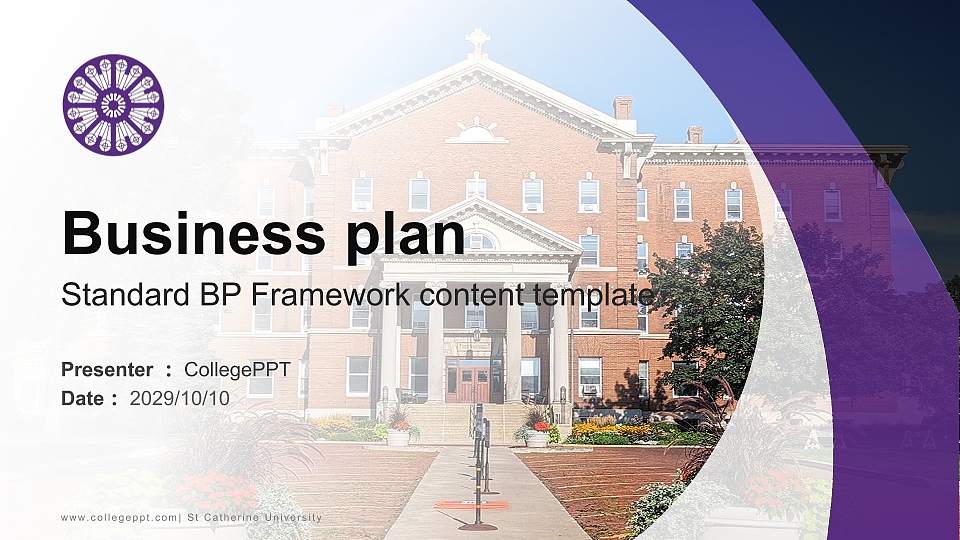 St.Catherine University Competition/Entrepreneurship Contest PPT Template16:9 ratio PPT effect preview image