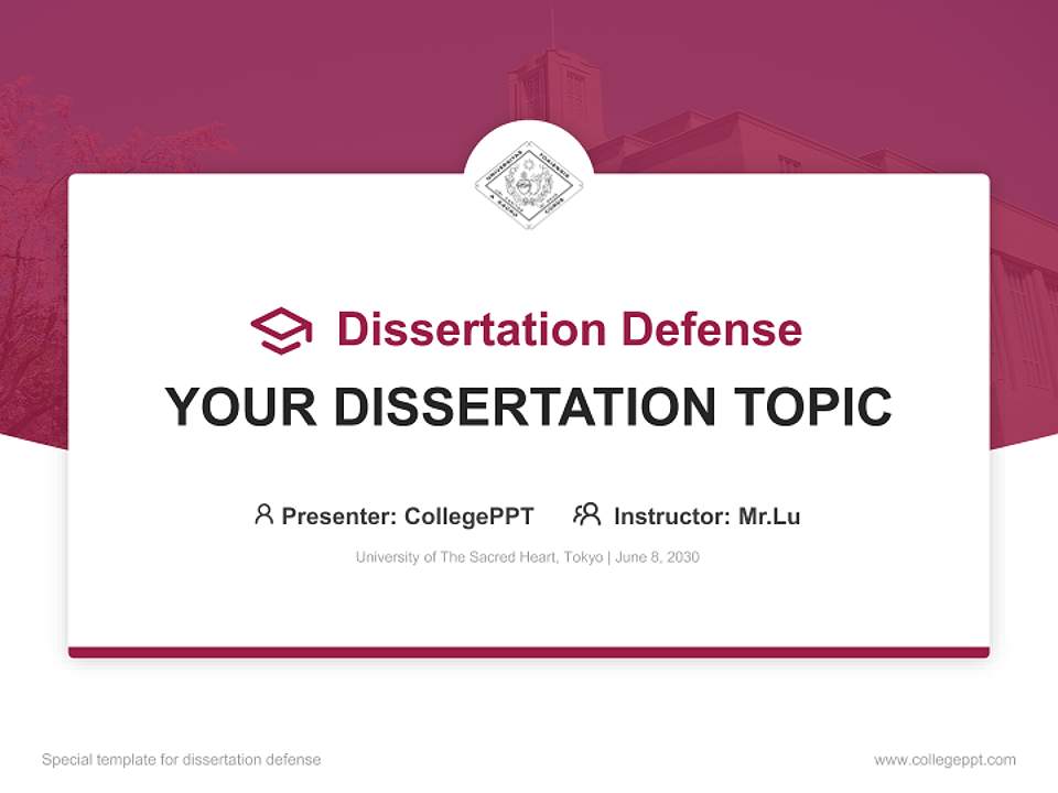 University of The Sacred Heart, Tokyo Graduation Thesis Defense PPT Template4:3 ratio PPT effect preview image7