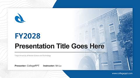 Tokyo University of Marine Science and Technology Academic Presentation/Research Findings Report PPT Template