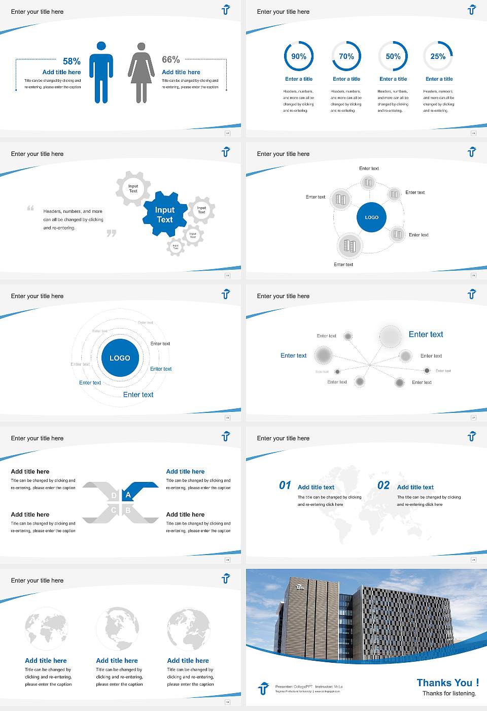 Toyama Prefectural University Course/Courseware Creation PPT Template16:9 ratio PPT effect preview image4