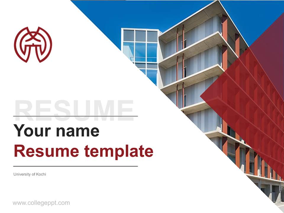 University of Kochi Resume PPT Template4:3 ratio PPT effect preview image5