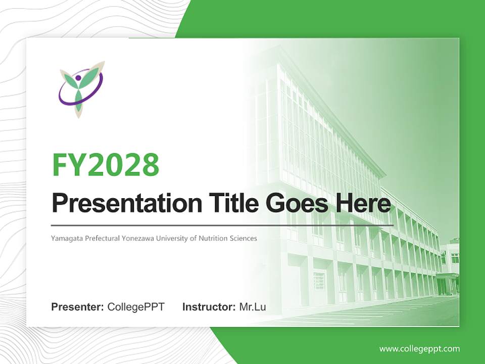 Yamagata Prefectural Yonezawa University of Nutrition Sciences Academic Presentation/Research Findings Report PPT Template4:3 ratio PPT effect preview image5