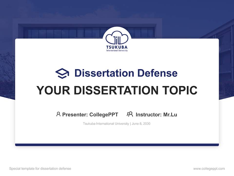 Tsukuba International University Graduation Thesis Defense PPT Template4:3 ratio PPT effect preview image7