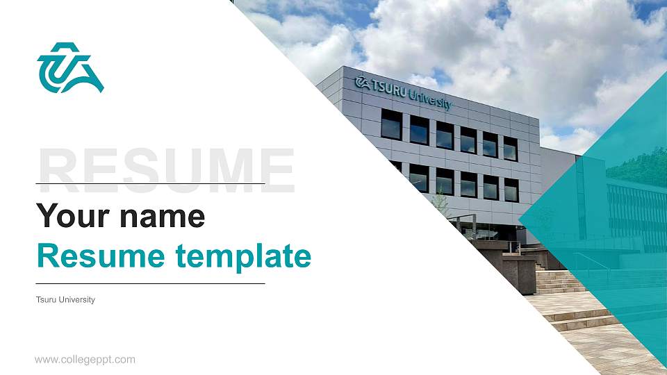 Tsuru University Resume PPT Template16:9 ratio PPT effect preview image