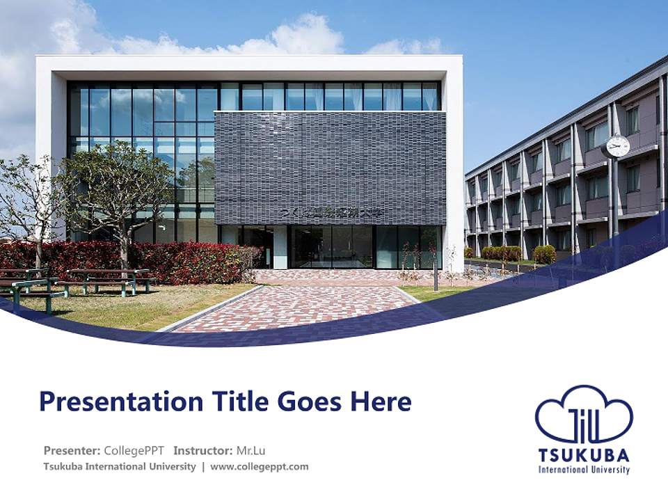 Tsukuba International University Course/Courseware Creation PPT Template4:3 ratio PPT effect preview image5