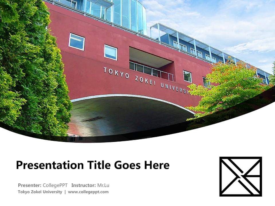 Tokyo Zokei University Course/Courseware Creation PPT Template4:3 ratio PPT effect preview image5