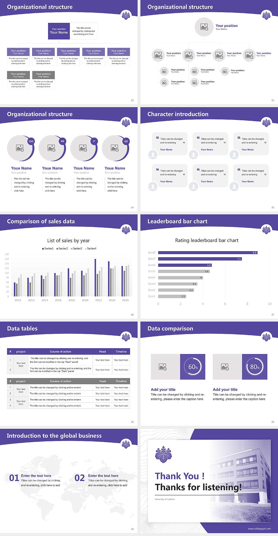 University of Tsukuba Academic Presentation/Research Findings Report PPT Template4:3 ratio PPT effect preview image4