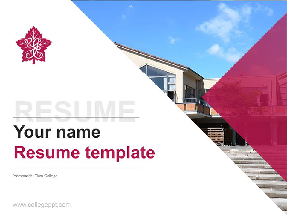 Yamanashi Eiwa College Resume PPT Template4:3 ratio PPT effect preview image5