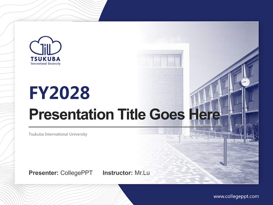 Tsukuba International University Academic Presentation/Research Findings Report PPT Template4:3 ratio PPT effect preview image5