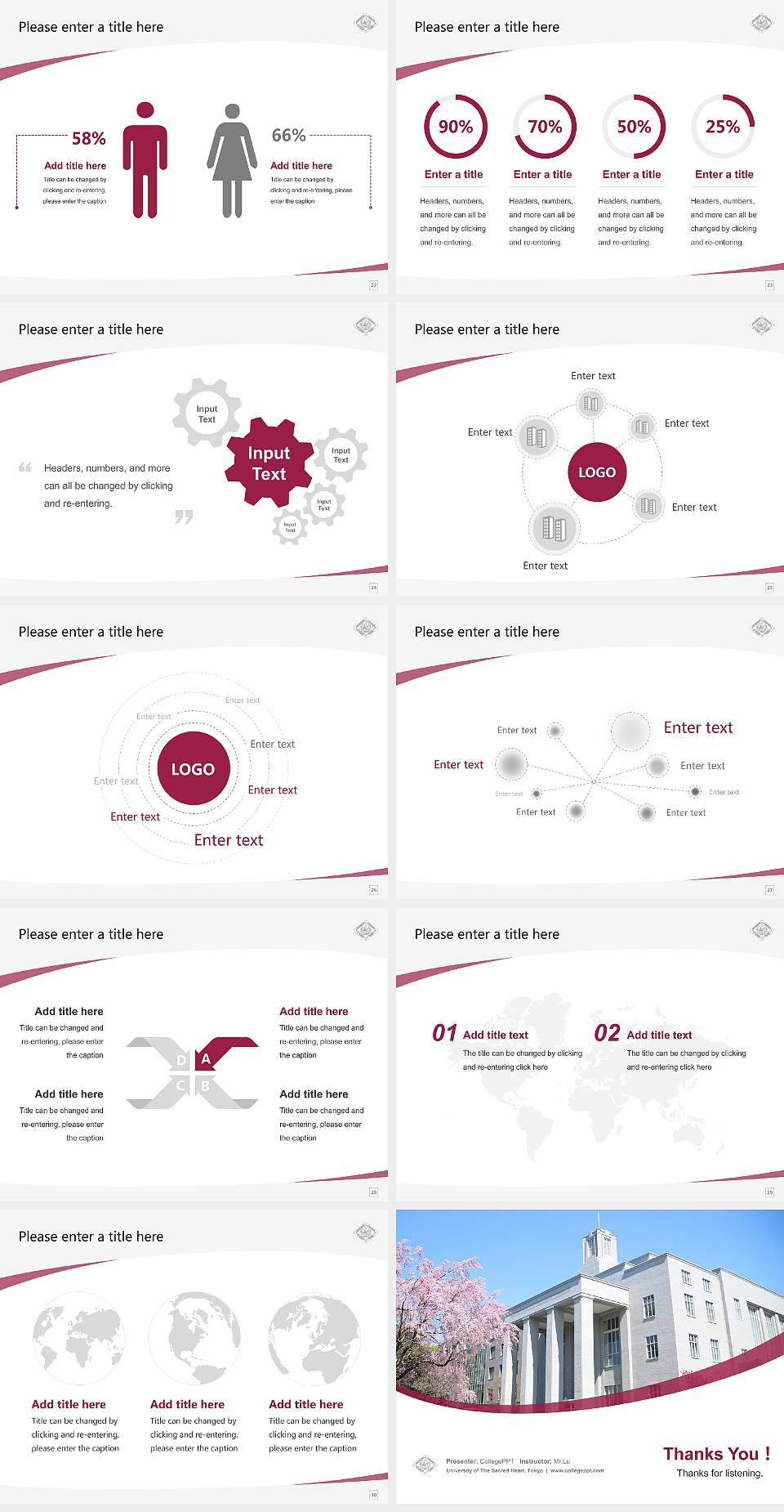 University of The Sacred Heart, Tokyo Course/Courseware Creation PPT Template4:3 ratio PPT effect preview image4