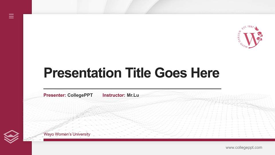 Wayo Women’s University Thesis Proposal/Graduation Defense PPT Template16:9 ratio PPT effect preview image