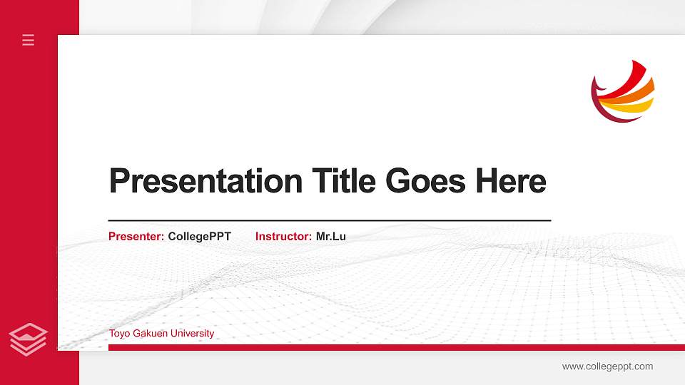 Toyo Gakuen University Thesis Proposal/Graduation Defense PPT Template16:9 ratio PPT effect preview image